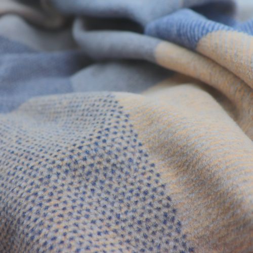 Biederlack Baumwolldecke - Blue Woven