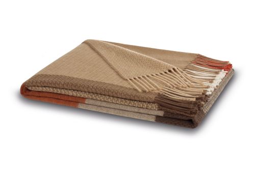 Biederlack Fransenplaid - Desire camel