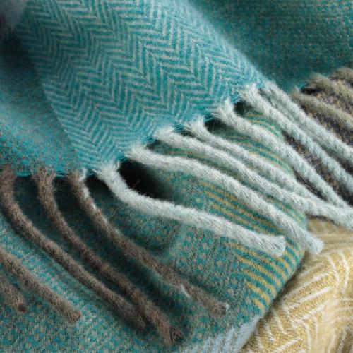 Biederlack Fransenplaid - Green Schades