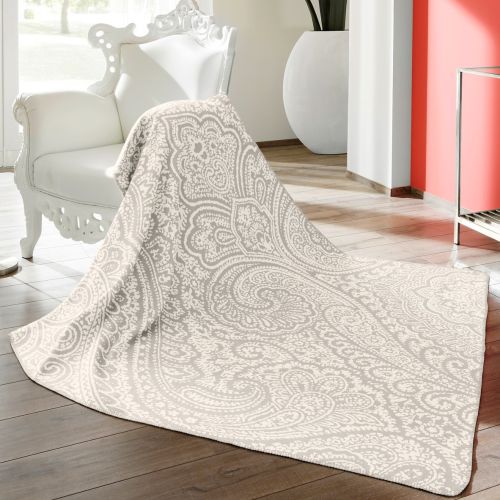 Biederlack Wohndecke - Swinging Paisley beige
