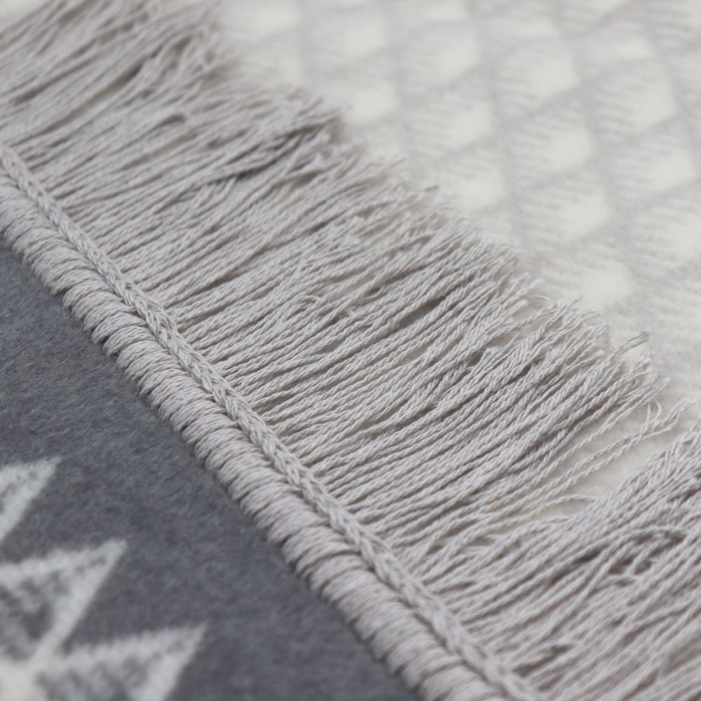 Biederlack Fransendecke - Bright Day silver