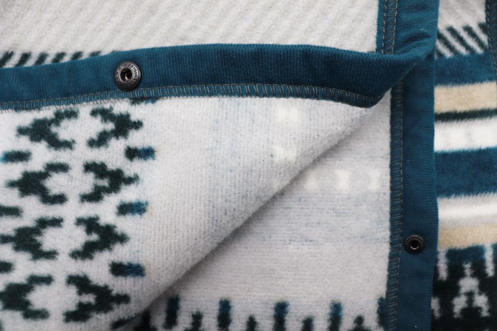 Biederlack Poncho - Ethno Petrol