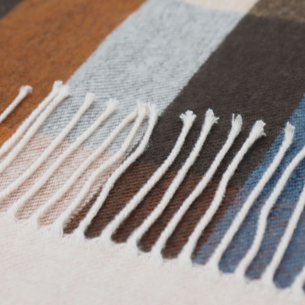 Biederlack Fransenplaid - Harmony brown