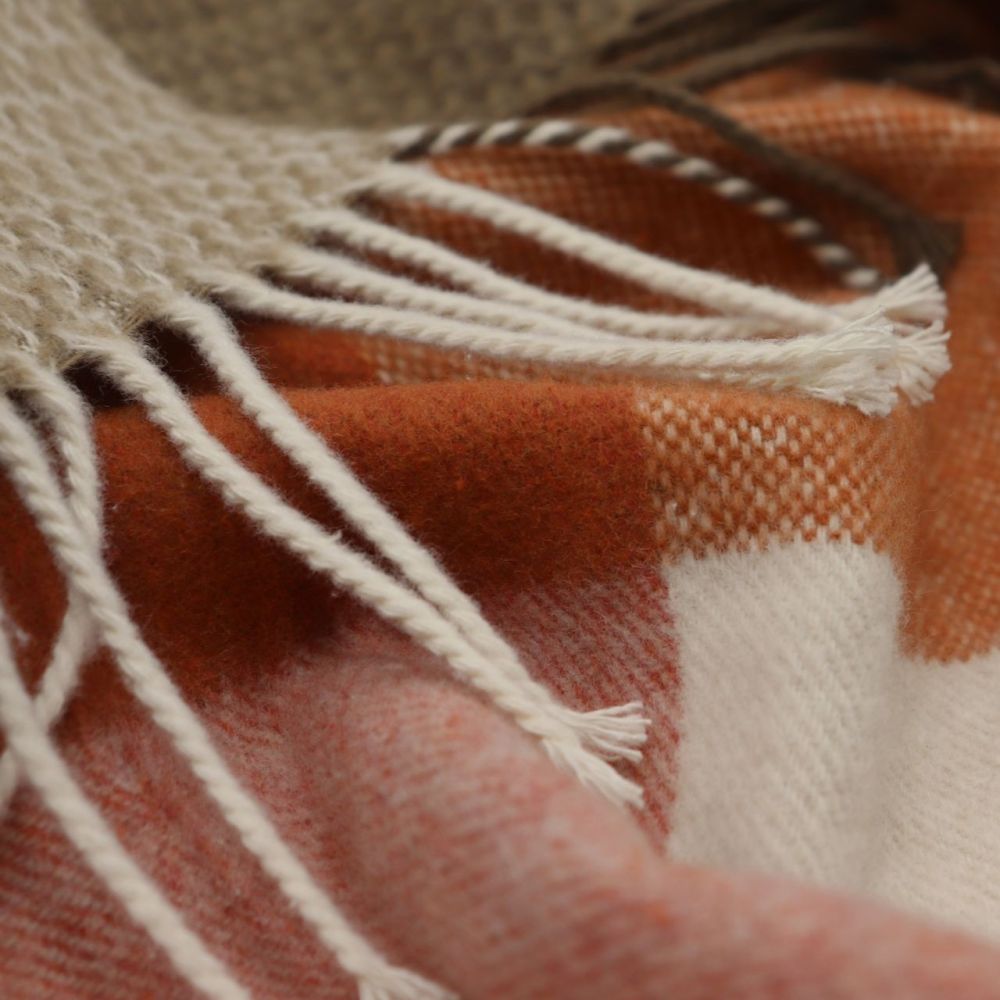 Biederlack Fransenplaid - Desire camel