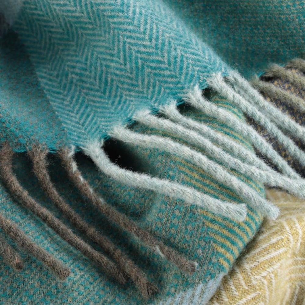 Biederlack Fransenplaid - Green Schades