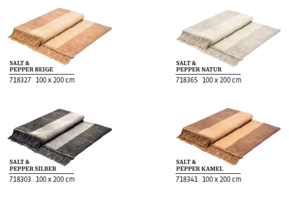 Biederlack cover - Salt & Pepper - 100x200cm - 4 colours