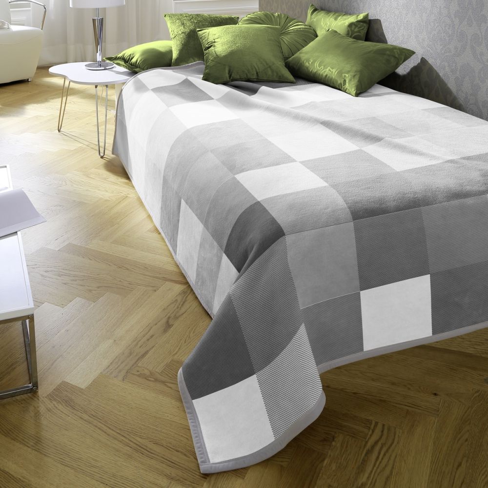 Biederlack Baumwolldecke - Grey-Woven